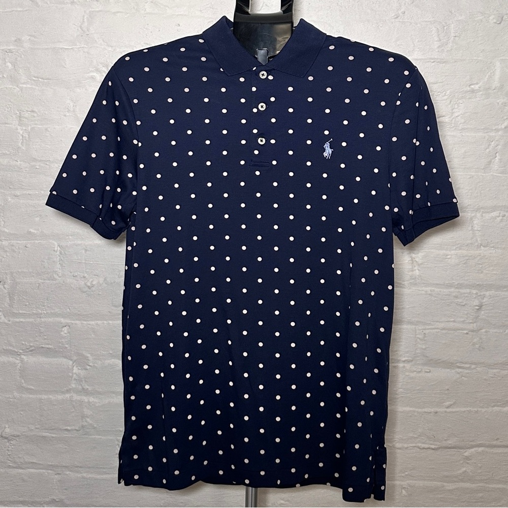 Polo Ralph Lauren Navy Polka Dot Men's Polo Shirt Classic Fit